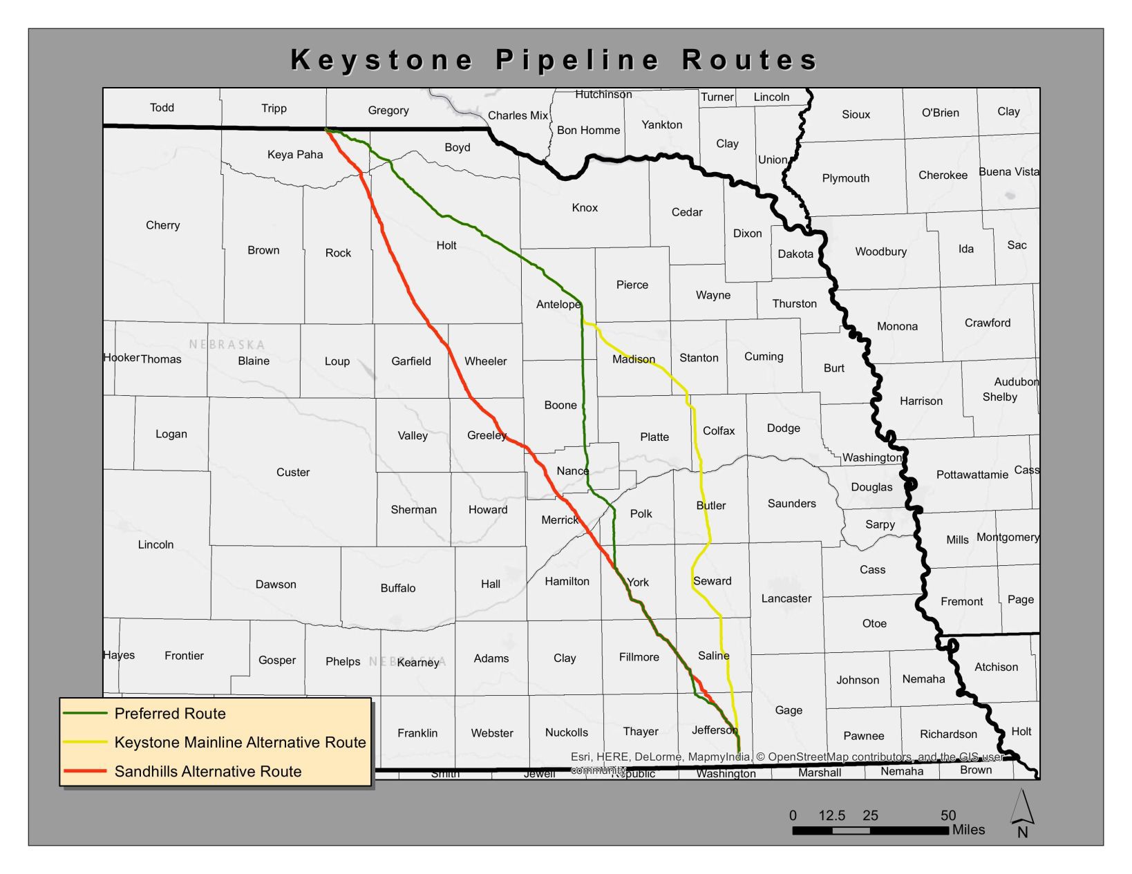 Keystone XL routes